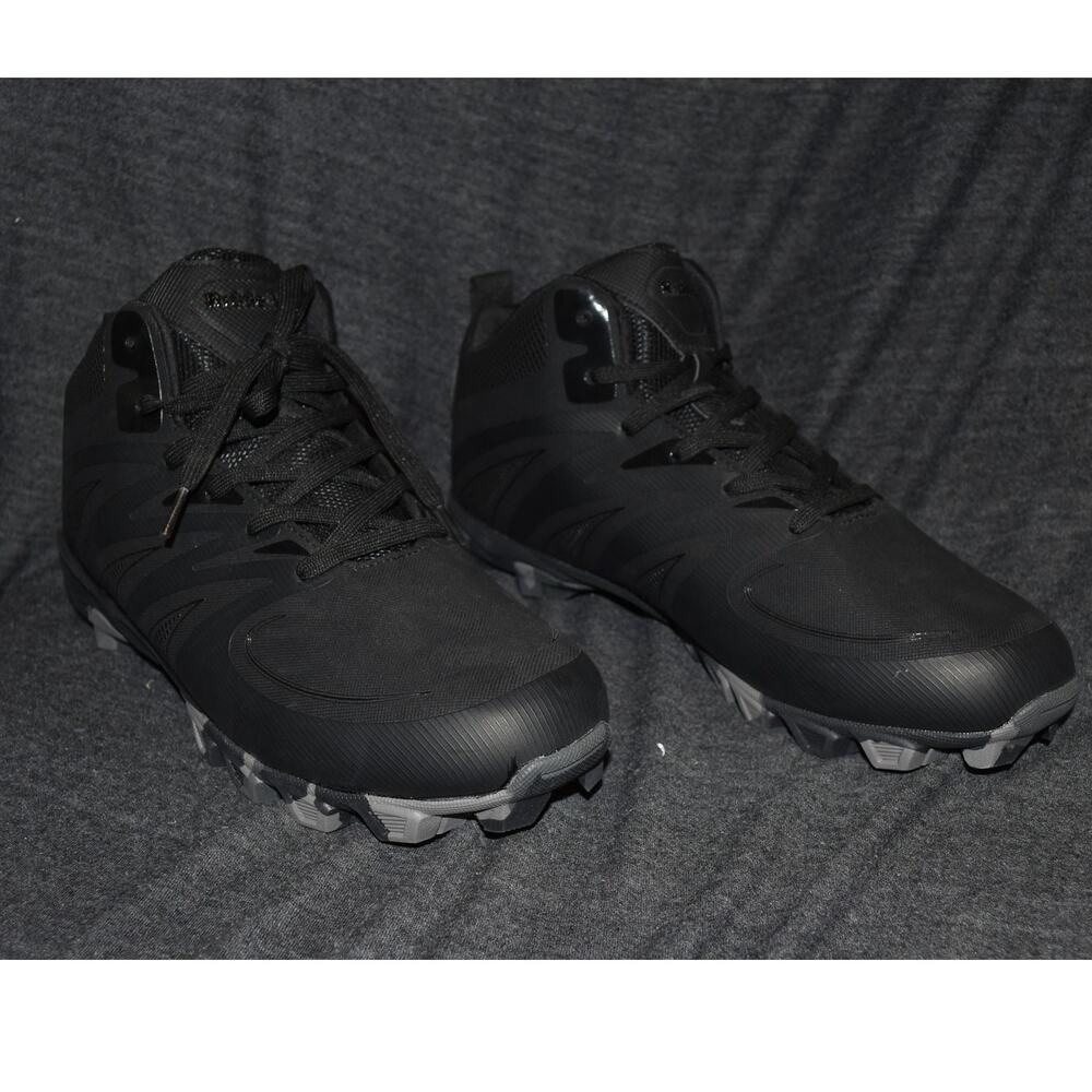 Riddell Men's 11 M Grid Iron Mid Football Shoes Black Lace-Up